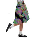 Autumn Pattern Dried Leaves Kids  Ruffle Flared Wrap Midi Skirt View3