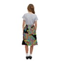 Autumn Pattern Dried Leaves Kids  Ruffle Flared Wrap Midi Skirt View4