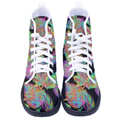 Autumn Pattern Dried Leaves Women s High-top Canvas Sneakers