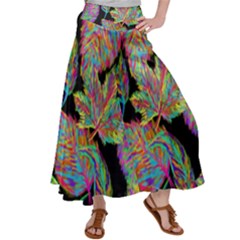 Autumn Pattern Dried Leaves Women s Satin Palazzo Pants by Simbadda