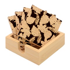 Autumn Pattern Dried Leaves Bamboo Coaster Set by Simbadda