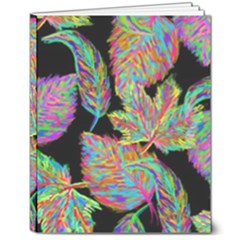 Autumn Pattern Dried Leaves 8  X 10  Hardcover Notebook by Simbadda