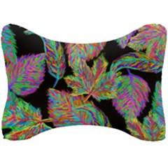 Autumn Pattern Dried Leaves Seat Head Rest Cushion by Simbadda