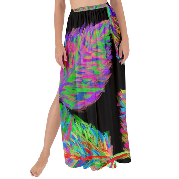 Autumn Pattern Dried Leaves Maxi Chiffon Tie-Up Sarong