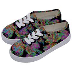 Autumn Pattern Dried Leaves Kids  Classic Low Top Sneakers by Simbadda