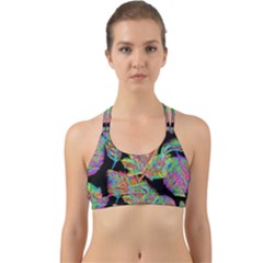 Autumn Pattern Dried Leaves Back Web Sports Bra