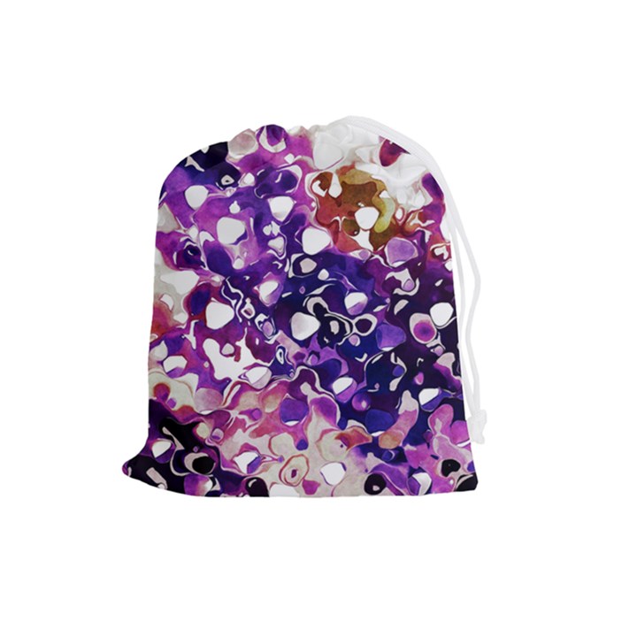 Paint Texture Purple Watercolor Drawstring Pouch (Large)