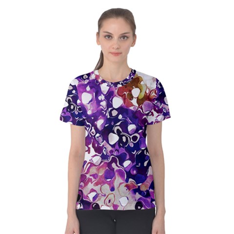 Paint Texture Purple Watercolor Women s Cotton Tee by Simbadda