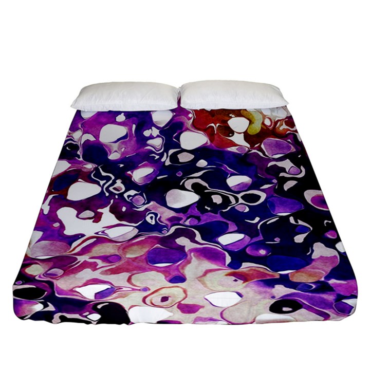 Paint Texture Purple Watercolor Fitted Sheet (California King Size)