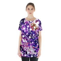 Paint Texture Purple Watercolor Skirt Hem Sports Top by Simbadda