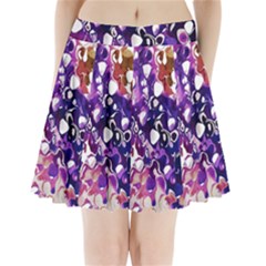 Paint Texture Purple Watercolor Pleated Mini Skirt by Simbadda