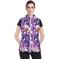 Paint Texture Purple Watercolor Women s Puffer Vest