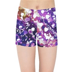 Paint Texture Purple Watercolor Kids  Sports Shorts by Simbadda