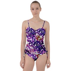 Paint Texture Purple Watercolor Sweetheart Tankini Set by Simbadda