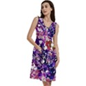 Paint Texture Purple Watercolor Sleeveless Dress With Pocket View3