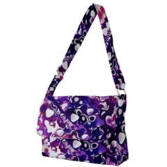 Paint Texture Purple Watercolor Full Print Messenger Bag (s) by Simbadda