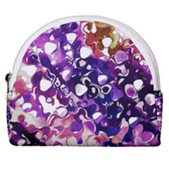 Paint Texture Purple Watercolor Horseshoe Style Canvas Pouch by Simbadda