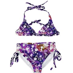 Paint Texture Purple Watercolor Kids  Classic Bikini Set by Simbadda