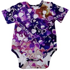 Paint Texture Purple Watercolor Baby Short Sleeve Bodysuit by Simbadda