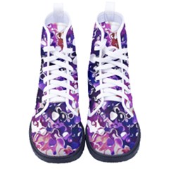 Paint Texture Purple Watercolor Women s High-top Canvas Sneakers