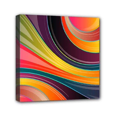 Abstract Colorful Background Wavy Mini Canvas 6  X 6  (stretched) by Simbadda