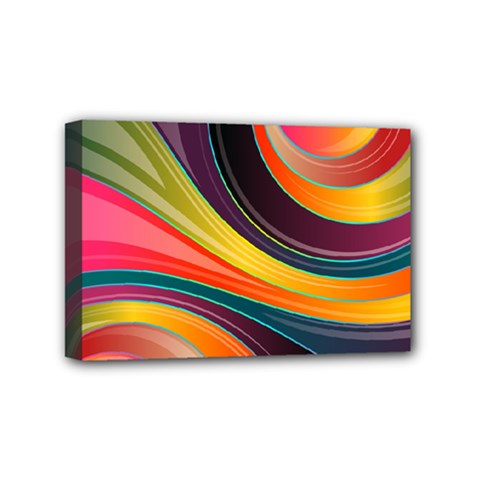 Abstract Colorful Background Wavy Mini Canvas 6  X 4  (stretched) by Simbadda