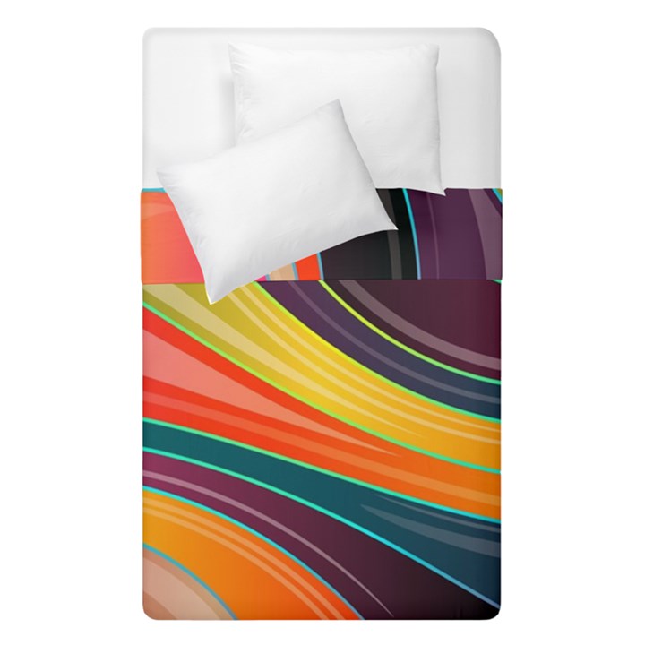 Abstract Colorful Background Wavy Duvet Cover Double Side (Single Size)