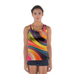 Abstract Colorful Background Wavy Sport Tank Top  by Simbadda