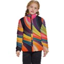 Abstract Colorful Background Wavy Kids  Puffer Bubble Jacket Coat View1