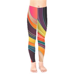 Abstract Colorful Background Wavy Kids  Leggings by Simbadda