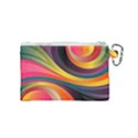 Abstract Colorful Background Wavy Canvas Cosmetic Bag (Small) View2