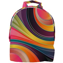 Abstract Colorful Background Wavy Mini Full Print Backpack by Simbadda