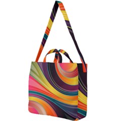 Abstract Colorful Background Wavy Square Shoulder Tote Bag by Simbadda