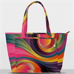 Abstract Colorful Background Wavy Back Pocket Shoulder Bag  by Simbadda