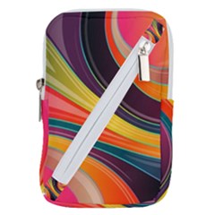 Abstract Colorful Background Wavy Belt Pouch Bag (large) by Simbadda