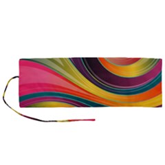 Abstract Colorful Background Wavy Roll Up Canvas Pencil Holder (m) by Simbadda