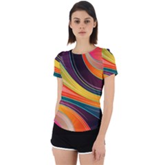 Abstract Colorful Background Wavy Back Cut Out Sport Tee by Simbadda