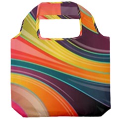 Abstract Colorful Background Wavy Foldable Grocery Recycle Bag by Simbadda