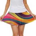 Abstract Colorful Background Wavy Women s Skort View1