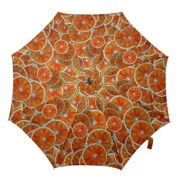 Oranges Background Texture Pattern Hook Handle Umbrellas (Large)