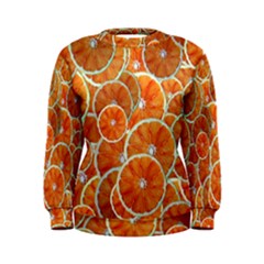 Oranges Background Texture Pattern Women s Sweatshirt by Simbadda