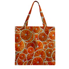 Oranges Background Texture Pattern Zipper Grocery Tote Bag by Simbadda