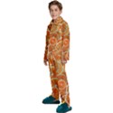 Oranges Background Texture Pattern Kids  Long Sleeve Velvet Pajamas Set View2