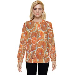 Oranges Background Texture Pattern Hidden Pocket Sweatshirt