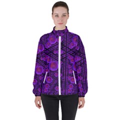 Spheres Combs Structure-regulation Women s High Neck Windbreaker by Simbadda