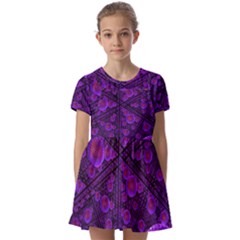 Spheres Combs Structure-regulation Kids  Short Sleeve Pinafore Style Dress by Simbadda