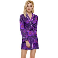 Spheres Combs Structure-regulation Long Sleeve Satin Robe by Simbadda