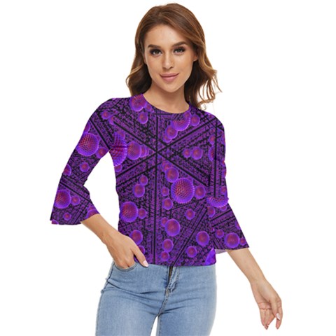 Spheres Combs Structure-regulation Bell Sleeve Top by Simbadda