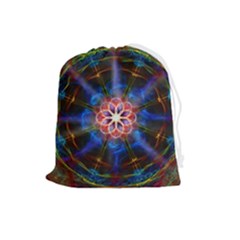 Mandala Pattern Kaleidoscope Drawstring Pouch (large) by Simbadda