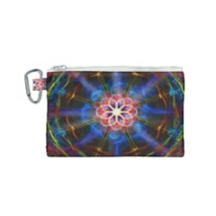 Mandala Pattern Kaleidoscope Canvas Cosmetic Bag (small) by Simbadda